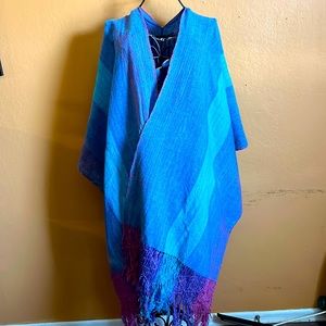 A woven wrap around shawl, parka
